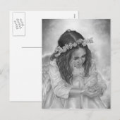Angel meisje duif zegeningen Briefkaart (Voorkant / Achterkant)