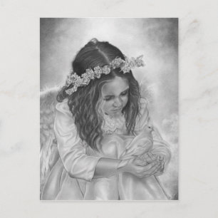 Angel meisje duif zegeningen Briefkaart