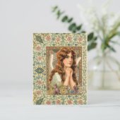  Angel met bloemen Briefkaart (Staand voorkant)