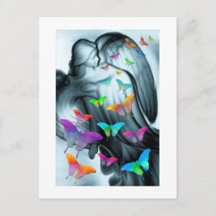 Angel met botervliegen briefkaart