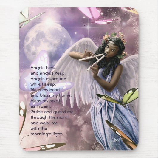 Angel met Butterflies Custom Gift Mousepad Muismat (Voorkant)