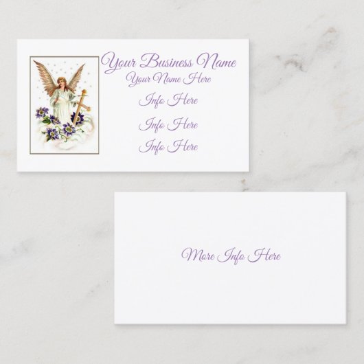 Angel met Cross en Clematis drijft business auto Visitekaartje (Voorkant / Achterkant)