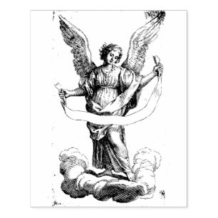 Angel met een Banderole Rubber Stamp Rubberstempel