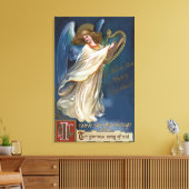 Angel met een Harp Canvas Afdruk (Insitu (Woonkamer))
