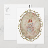 Angel met Flowers Briefkaart (Voorkant / Achterkant)