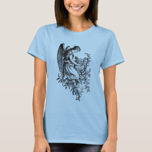 Angel met Harp en Flora T-shirt