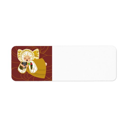 Angel met Harp Return Address Labels (Voorkant)