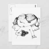 Angel met hart briefkaart (Voorkant / Achterkant)