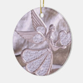 Angel met hart met hartversiering keramisch ornament (Links)