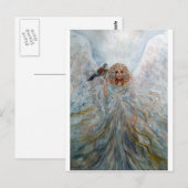 Angel met hawk voor geluk briefkaart (Voorkant / Achterkant)