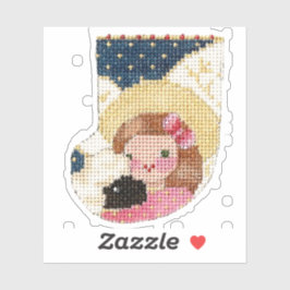 Angel met Lamb Sticker