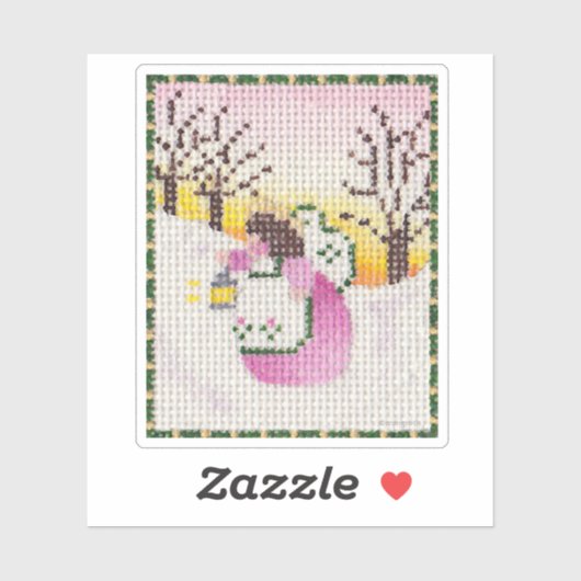 Angel met Lantern-Sticker Sticker (Vel)