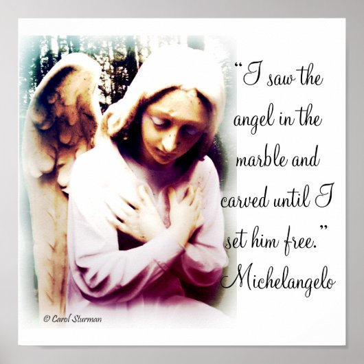 Angel met Michelangelo quote Print (Voorkant)