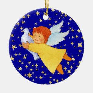 Angel met Peace Dove Keramisch Ornament