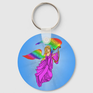 Angel met Regenboogvleugels Sleutelhanger