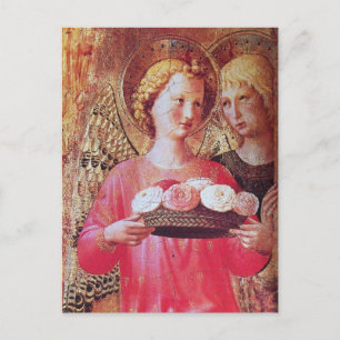 ANGEL MET ROZEN CHRISTMAS FEESTDAGENKAART