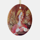 ANGEL MET ROZEN KERAMISCH ORNAMENT (Rechts)