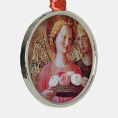 ANGEL MET ROZEN METALEN ORNAMENT (Rechts)