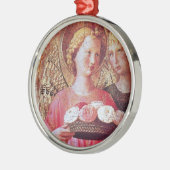 ANGEL MET ROZEN METALEN ORNAMENT (Links)