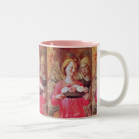 ANGEL MET ROZEN TWEEKLEURIGE KOFFIEMOK (Rechts)