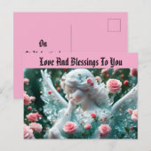 Angel met Rozen vakantie Briefkaart (Voorkant / Achterkant)