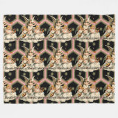 Angel Music Victoriaans kerstmonogram Fleece Deken (Voorkant (Horizontaal))