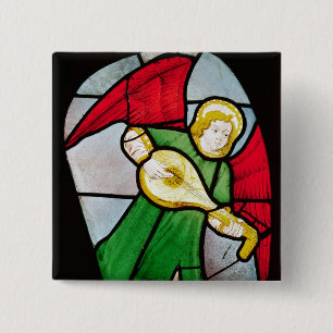 Angel Musician Vierkante Button 5,1 Cm