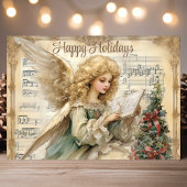 Angel Muzieknoten Kerst Feestdagen Kaart