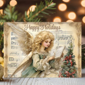 Angel Muzieknoten Kerst Feestdagen Kaart