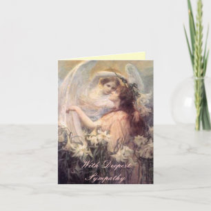 Angel neemt Lily Sympathy Card aan Kaart