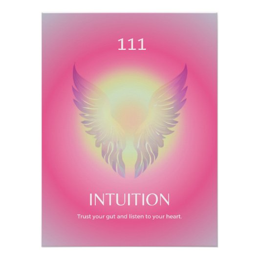 Angel Numéro 111 Aura Intuition Poster brillant (Devant)