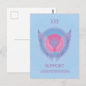Angel Nummer AURA 333 Ondersteuning Briefkaart (Voorkant / Achterkant)