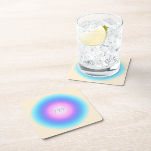 Angel-nummers 777 - Good Fortune Vierkante Kartonnen Onderzetter (Insitu)