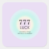 Angel Nummers 777 Luck Vierkante Sticker (Voorkant)