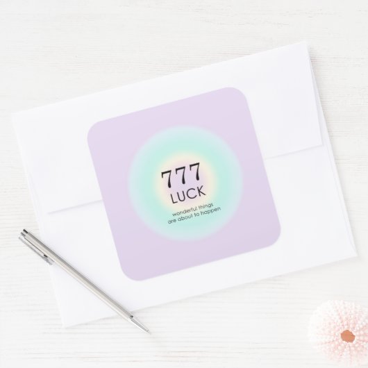Angel Nummers 777 Luck Vierkante Sticker (Envelop)