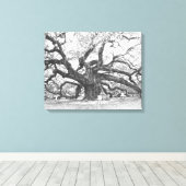 Angel Oak Tree Canvas Afdruk (Insitu (Houten vloer))