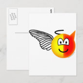 Angel of duivelemoticon briefkaart (Voorkant / Achterkant)