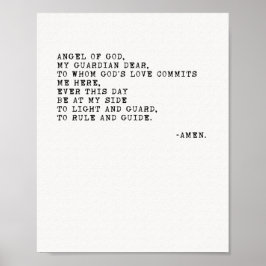 Angel of God Prayer Poster