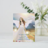Angel of Hope Rainbow Inspiration Quote Art Briefkaart (Staand voorkant)