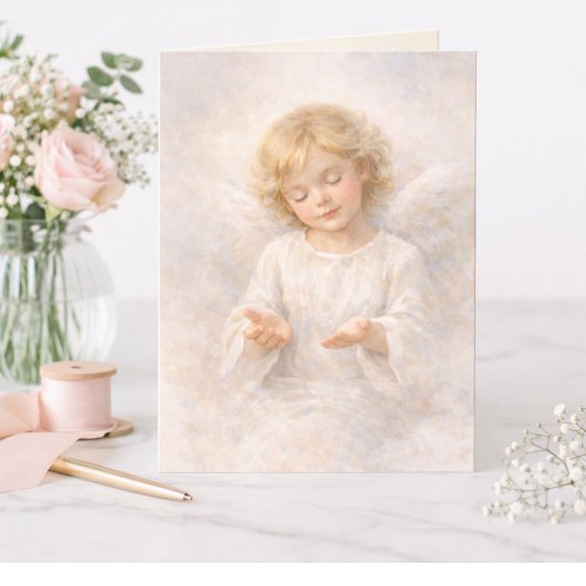 Angel of Surrender Watercolor Blank Kaart