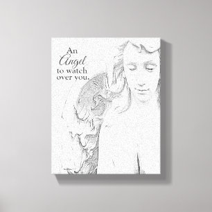 Angel om over je heen te kijken Blok What Sketch C Canvas Afdruk