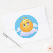 Angel op cloud ronde sticker (Envelop)