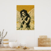  Angel op Gold Print (Keuken)