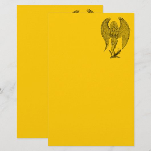 Angel - papeterie design noir et jaune (Devant / Derrière)