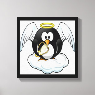 ANGEL PENGUIN CANVAS AFDRUK