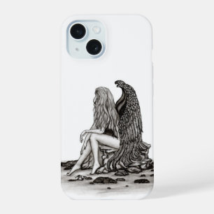 Angel, perdu dans la pensée, noir et blanc Design