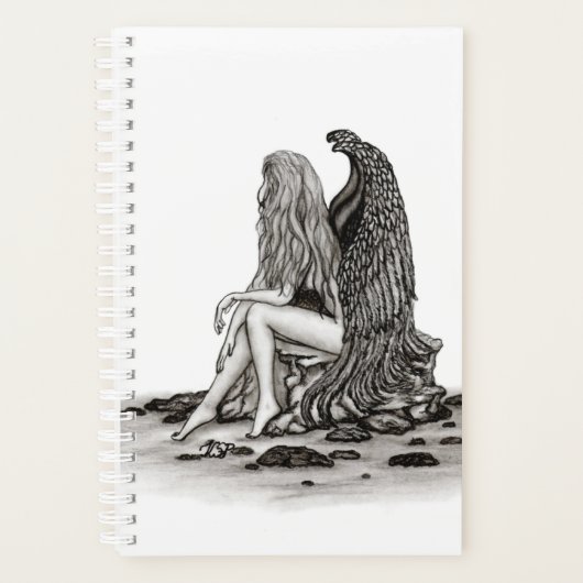 Angel, perdu dans la pensée, noir et blanc Design (Devant)