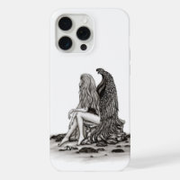 Angel, perdu dans la pensée, noir et blanc Design