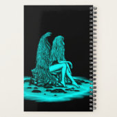 Angel, perdu dans la pensée, noir et vert Design (Dos)