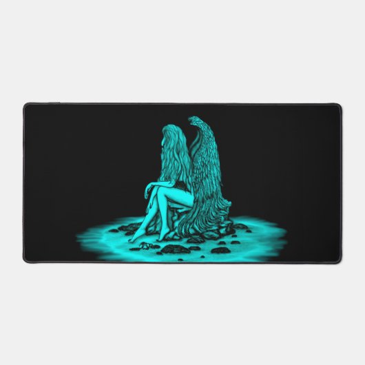Angel, perdu dans la pensée, noir et vert Design (Recto)